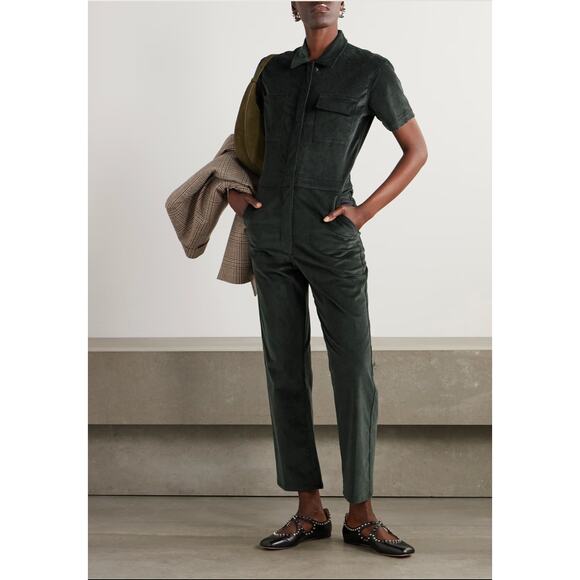 RIVET UTILITY NWT WORKER SHORT SLEEVE Knit Corduroy Jumpsuit // XS - Picture 1 of 16